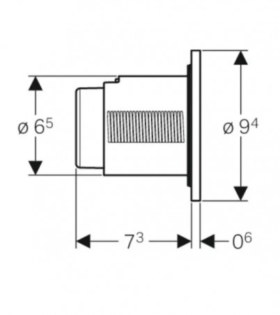 Commande déportée Geberit type 01 pneumatique, poussoir apparent double touche