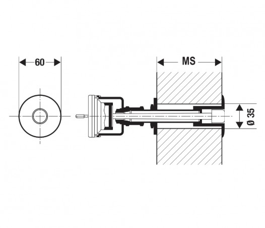 Pulsante da 153 a 186 mm per il servo UP184 e AP164