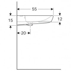 Lavabo PARACELSUS sans trop plein, 65x56 mm