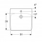 Lavabo PARACELSUS sin desbordamiento, 65x56mm