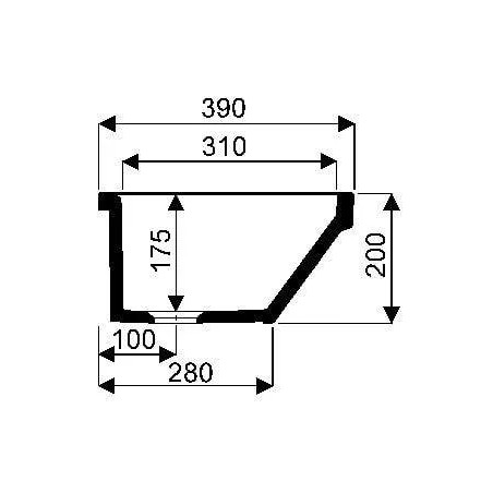 Lavabo PUBLICA, 100x39x20, blanco