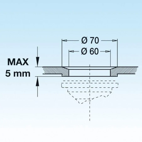 Angled stainless steel sink drain with nipple, diameter 25mm