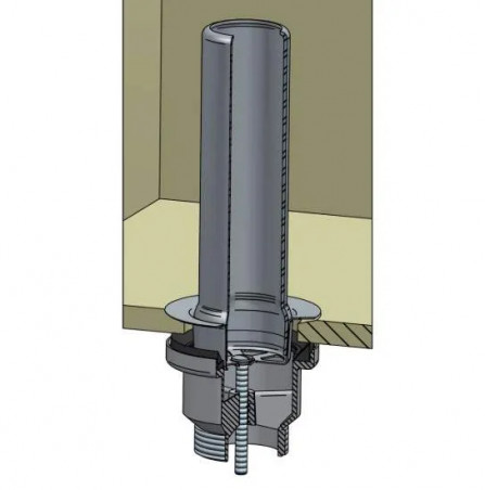 Tubo de rebose de acero, longitud 240 mm