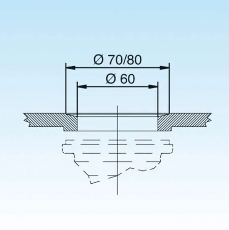 Steel overflow tube, length 240mm