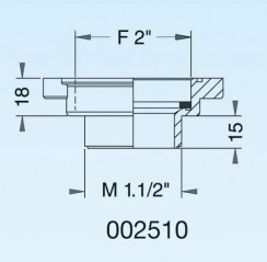 Reduction female 50x60, male 40x49, for sink drain LIRA