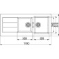 Fregadero Sirius tectonita 2 tazones y 1 escurridor 100x51 blanco articulado