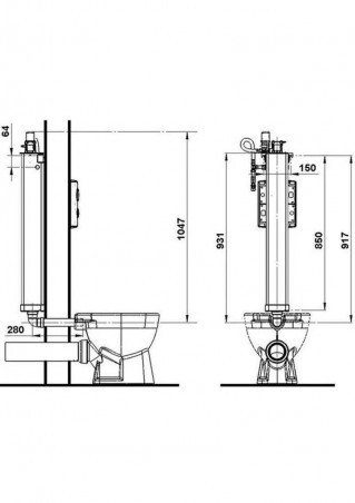 TUBCHASS" concealed tank 3 and 6 litres