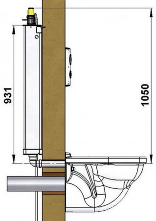 Réservoir dissimulé \"TUBCHASS\" 3 et 6 litres, double commande