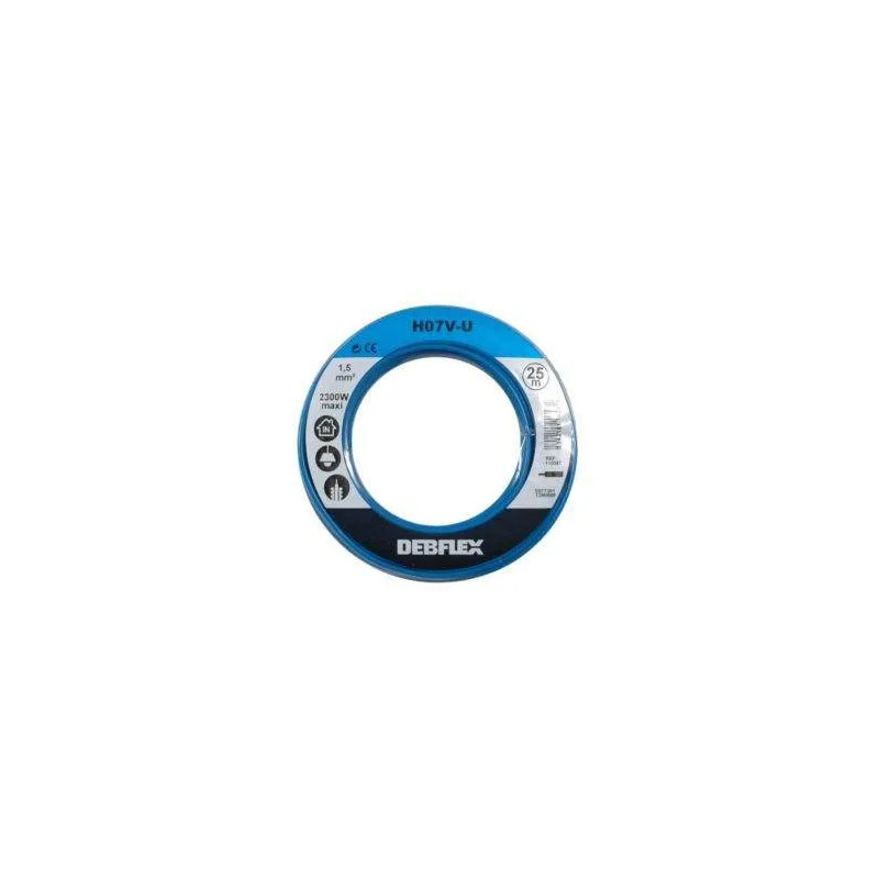 H07 V-U 1,5 mm2 cavo rigido AME, blu, 25 metri