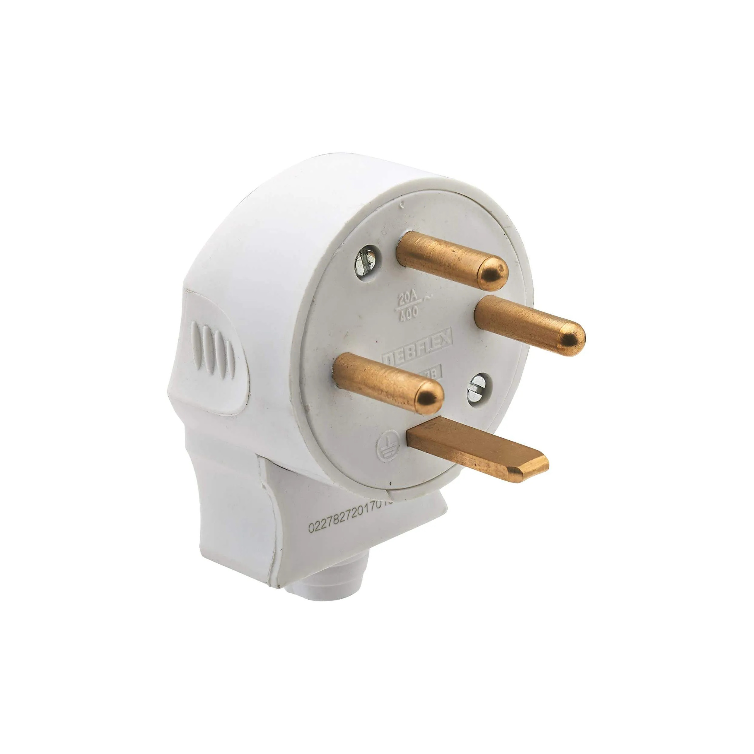 20A 3-pin round D.6mm male power plug (white)