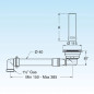 Bonde gain de place avec tube de surverse inox 170 mm pour évier diamètre 90 mm