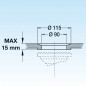 Space saving drain with 170mm stainless steel overflow tube for 90mm diameter sink