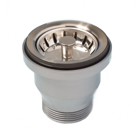 Basket drain without overflow, diameter 70mm satin nickel