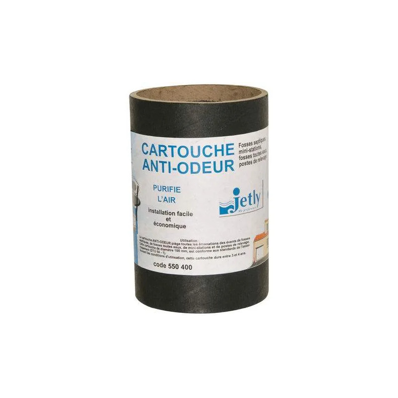 Anti-odor cartridge for all-water septic tanks