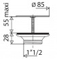 Bonde à grille pour évier pvc et gré, diamètre 60