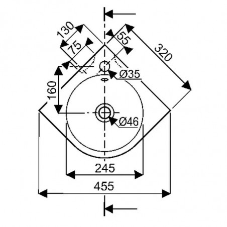 Lave-mains compact d\'angle de 32, PRIMA STYLE