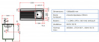 Stainless steel sink, 120x60 cm, 1 bowl, 1 drainer