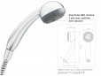 Hand shower Mutine PVC chrome, 2 jets, diameter 65mm