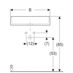 13cm straight-edged band sink, 600x400mm