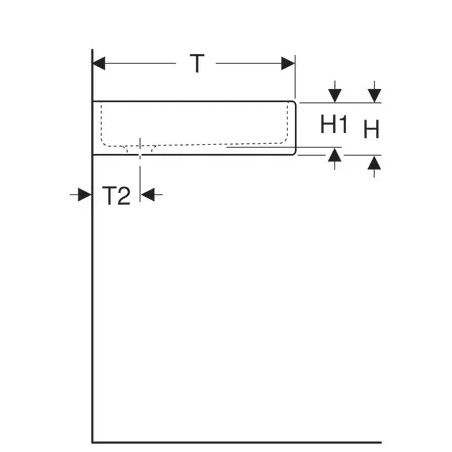 Fregadero de 13cm con bordes rectos, 600x400mm