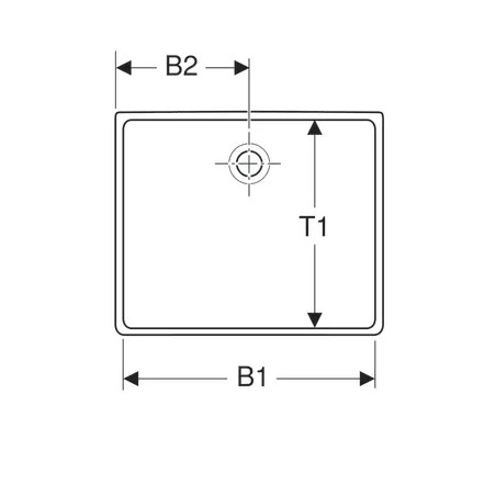 Evier bandeau de 13cm, à bords droits, 600x400mm