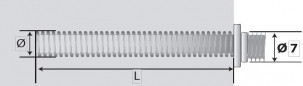 Metal screw tab 6x40 for base plate 7x150, 100 pieces