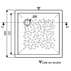 Receptor gregario extraplano BASTIA 800x800x70mm.