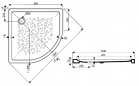 Extra flache Viertelkreis-Duschwanne PRIMA 900x900x70mm.