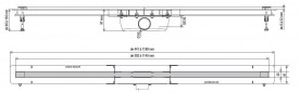 Caniveau de douche ajustable de 400 à 1200 mm.