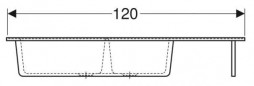 Roman sink with two basins and a drainer 1200x600mm.