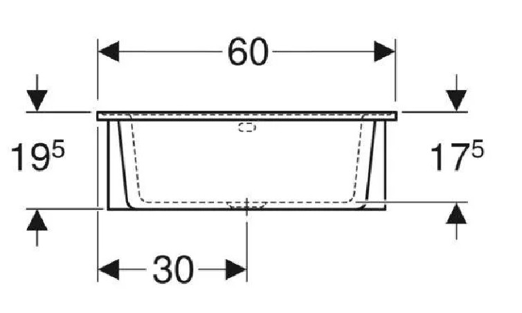 Roman sink with two basins and a drainer 1200x600mm.