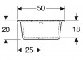 Built-in sink VALLAURIS 2 white 112 x 50 cm.