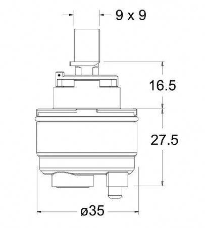 Cartouche C2 pour mitigeur Ondyna type JR107/JR401/EM401, diamètre 35 mm