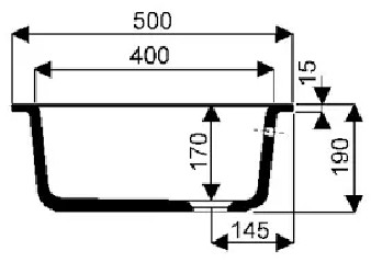 Rectangular tank to be embedded in the wall 500x450mm.