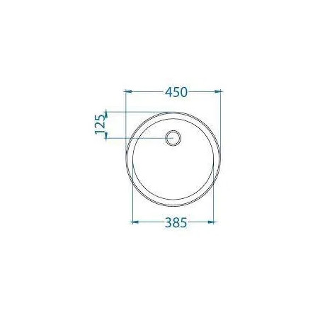 Ciotola rotonda in acciaio inox da incassare diametro 450mm altezza 150mm.