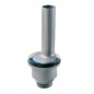 2p drain with overflow tube in grey PP, length 170mm