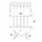 Portasapone su gambe in acciaio inox 100x60x40mm.