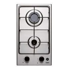 Domino deux feux gaz inox 290x510mm.