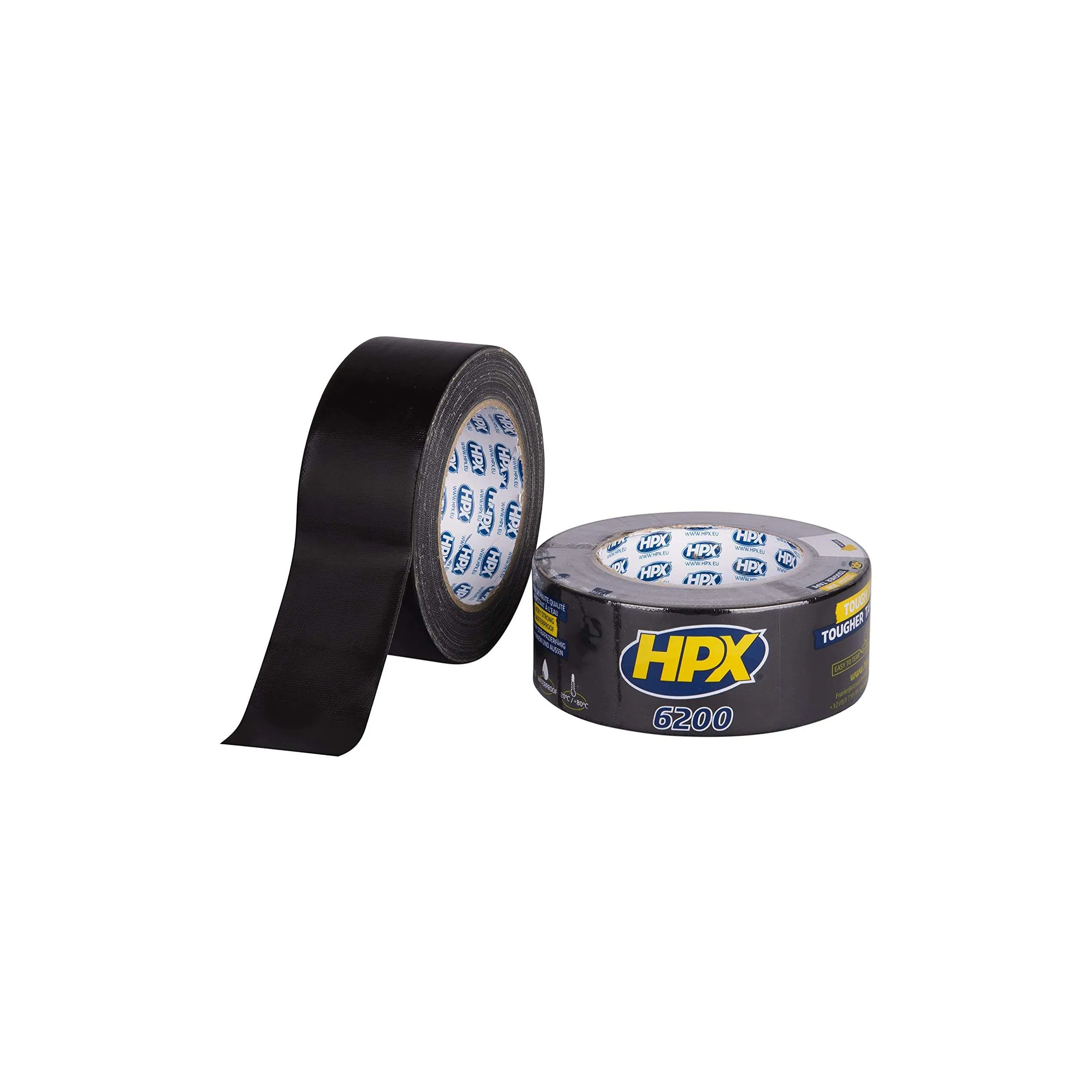 Cinta adhesiva negra de 48mm x 25m, Cinta de reparación HPX 6200