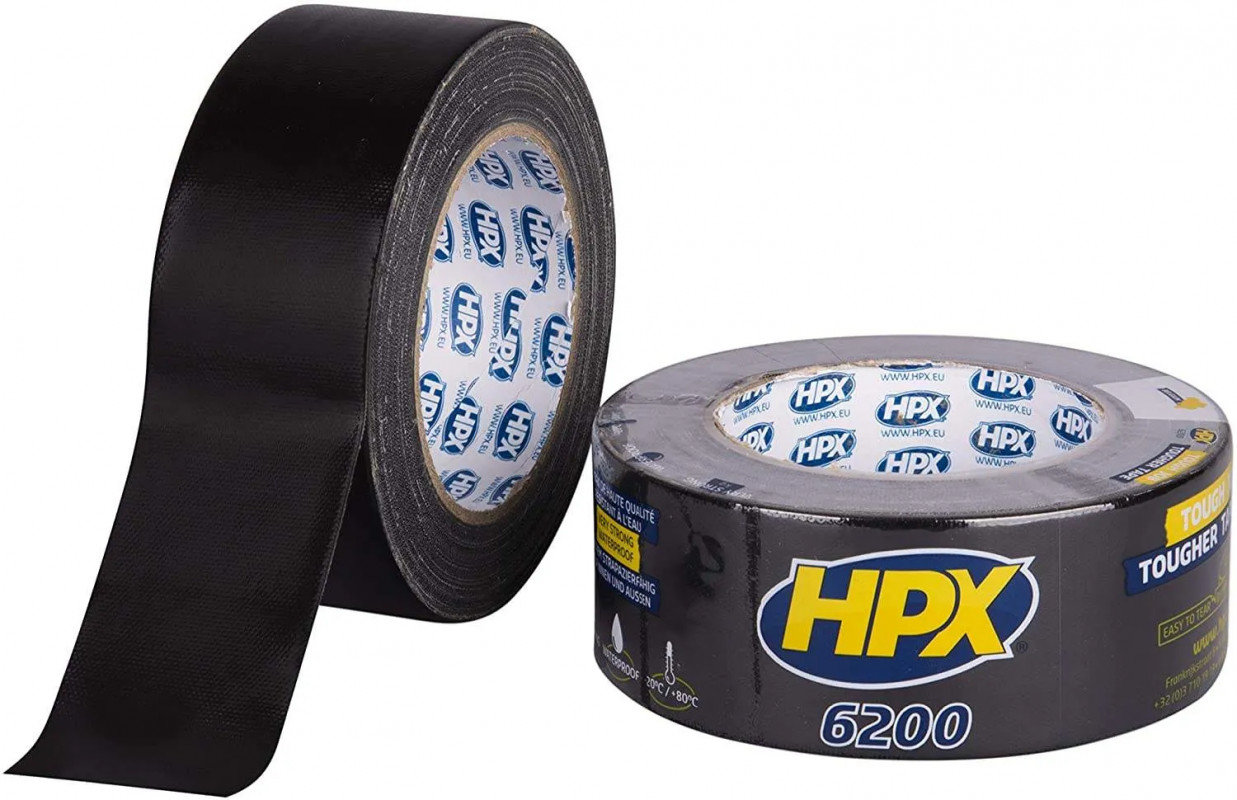 48mm x 25m nastro di tela nera adesiva, HPX 6200 REPAIR TAPE