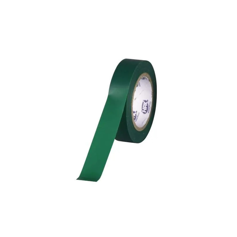 Cinta aislante de PVC TAPE 5200, verde, 15mm x 10m