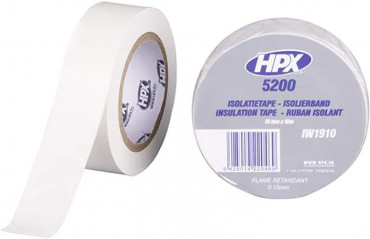 Cinta aislante de PVC TAPE 5200, blanca, 15mm x 10m