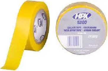 Ruban isolant PVC TAPE 5200, jaune, 15mm x 10m