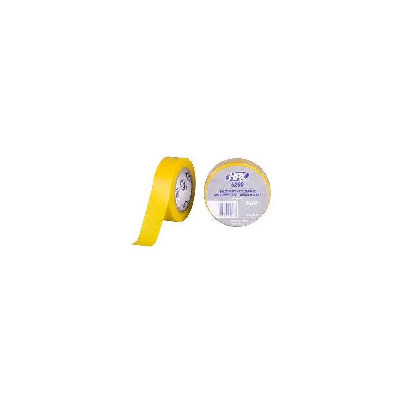 PVC insulation tape TAPE 5200, yellow, 15mm x 10m