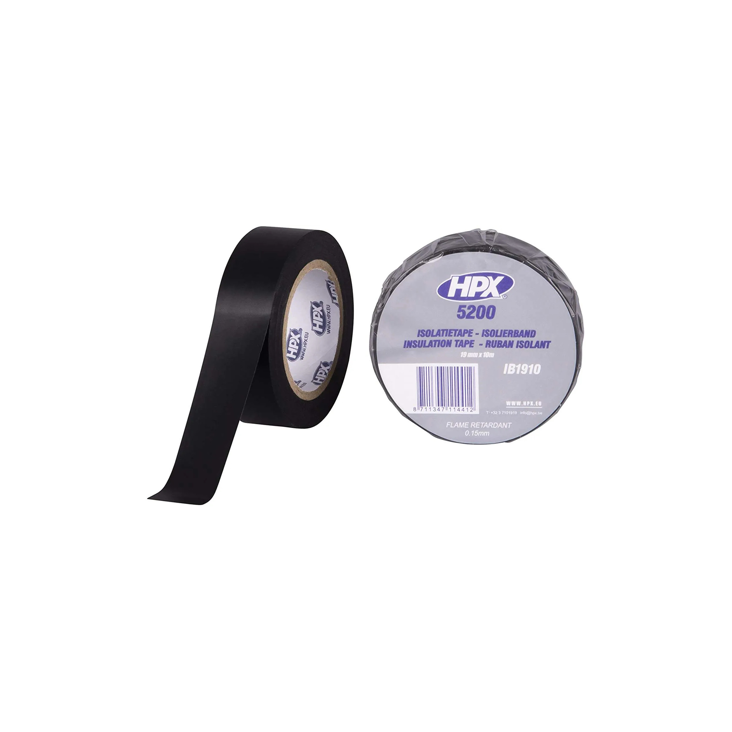 Cinta aislante de PVC TAPE 5200, negra, 19mm x 10m