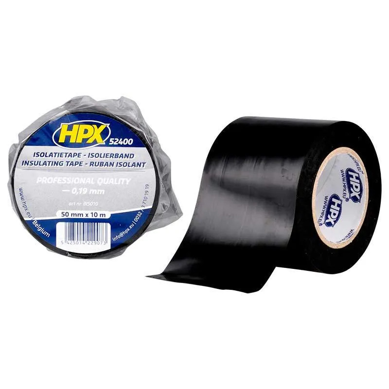 Cinta aislante de PVC TAPE 52400, negra, 50mm x 10m