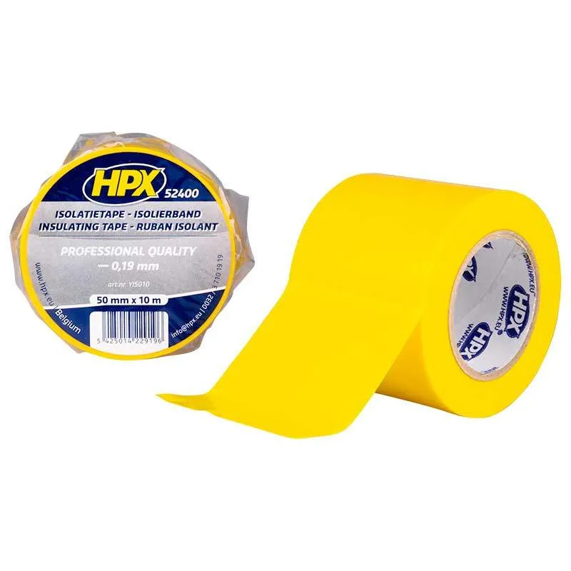 Cinta aislante de PVC TAPE 52400, amarilla, 50mm x 10m