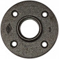 Black round threaded flange 26x34 with 4 fixing holes