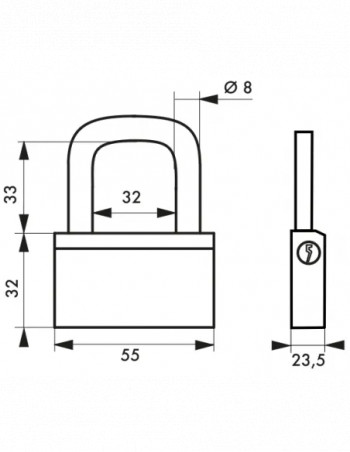 Cadenas NAUTIC 68, anse laiton, 3 clés