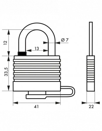 Cadenas SEA LINE 35, anse inox, 2 clés